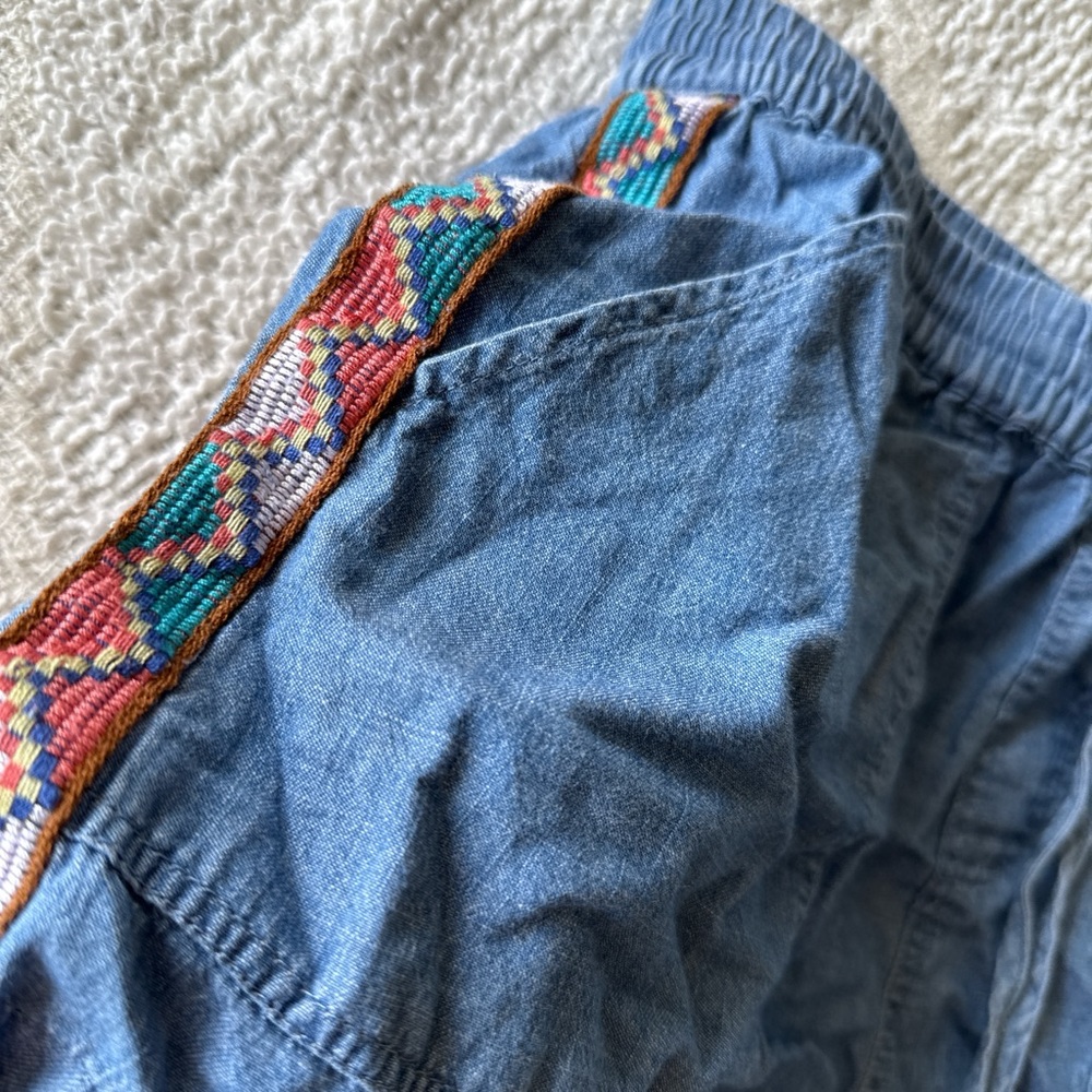 Forever 21 Blue Denim Shorts with Multicolor Trim